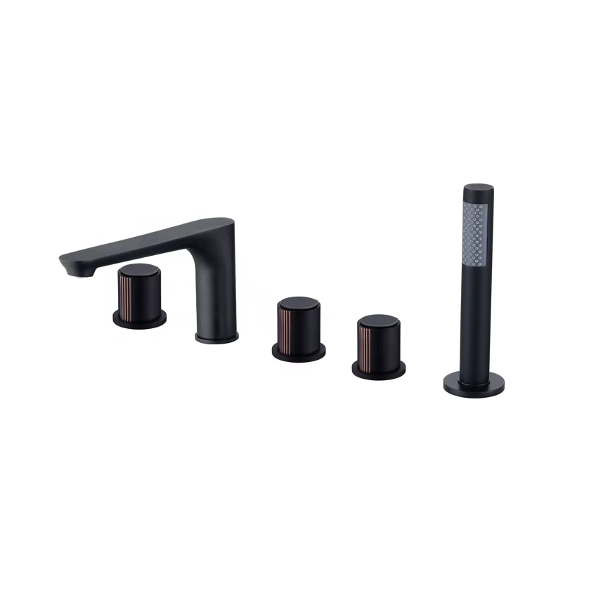 Multi Function Deck Mount Bathtub Bath Shower Faucet Set — image 4