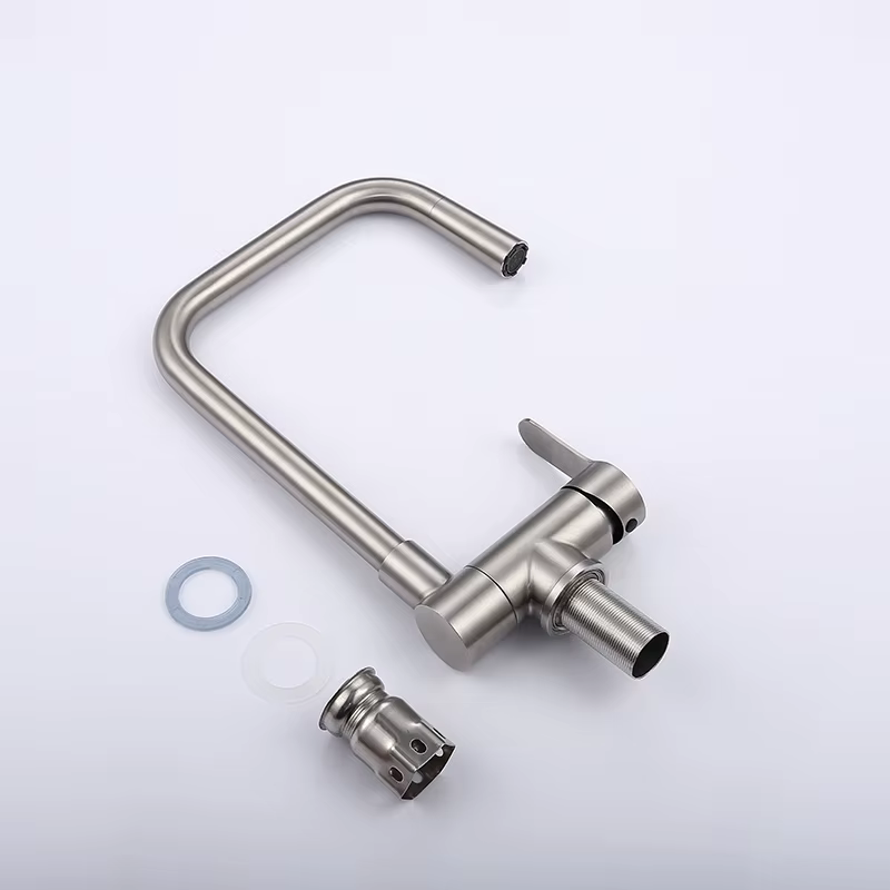 Good Quality Brushed Brass Farmhouse Style Kitchen Faucet — image 2