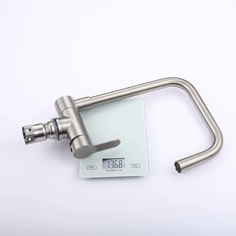 Good Quality Brushed Brass Farmhouse Style Kitchen Faucet — image 3