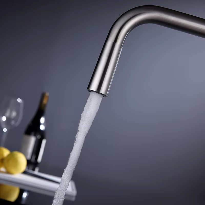 Good Quality Brushed Brass Farmhouse Style Kitchen Faucet — image 6