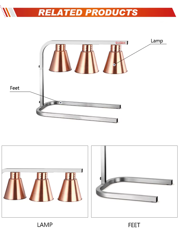 Commercial Infrared Heating Lamp Food Warmer — image 2