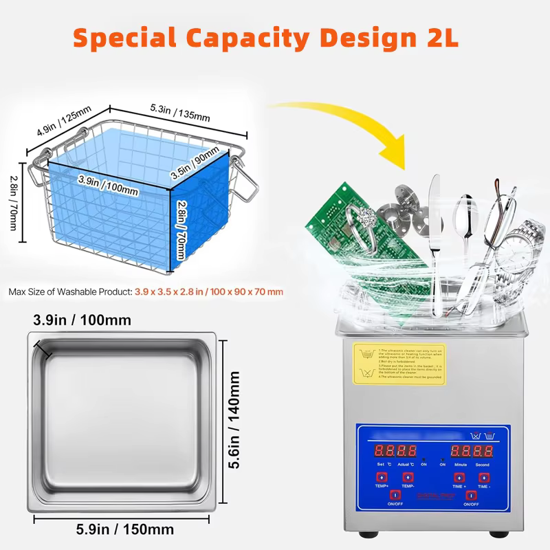 2L 3L Capacity Small Ultrasonic Cleaner — image 6