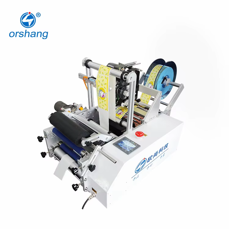 Semi-Automatic Round Wine Glass Bottle Printing Code Labeler Labeling Machine — image 3