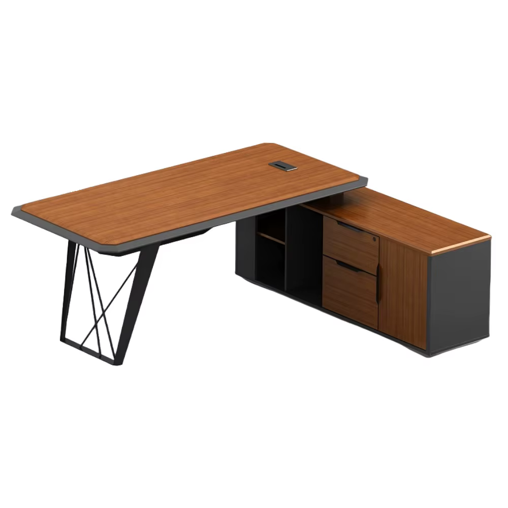 Executive Office Work Table Veneer Steel — image 2