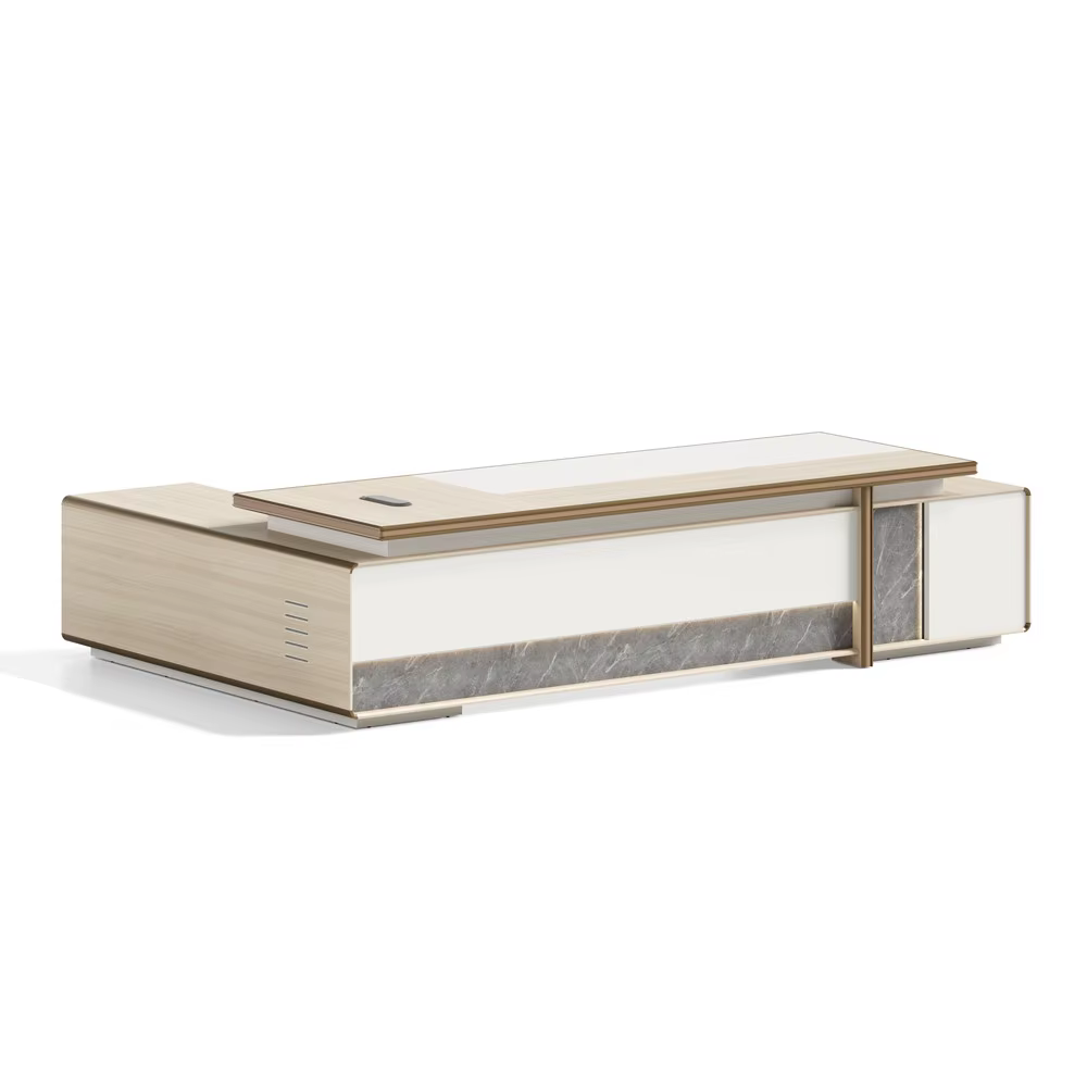 L Type Light Luxury Wooden Desk — image 2