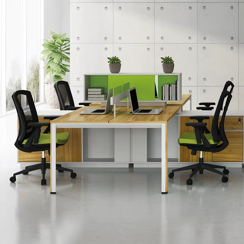 Wooden Open Office Workstation Staff Desk — image 2