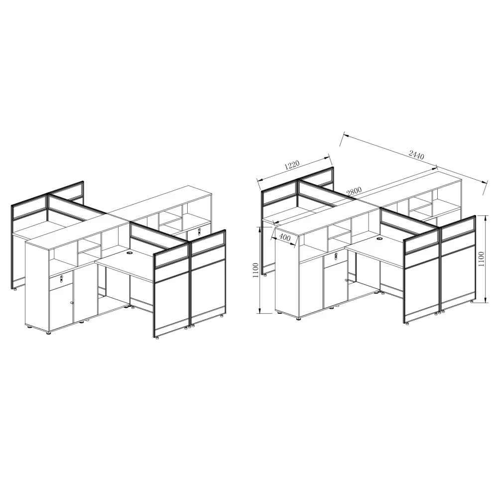 Office Workstation Desk For 4 People — image 3