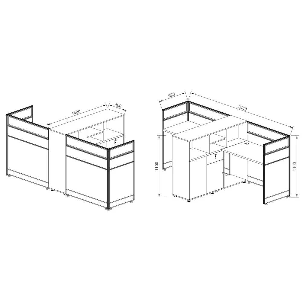 Work Station Office Center 2 Person — image 2