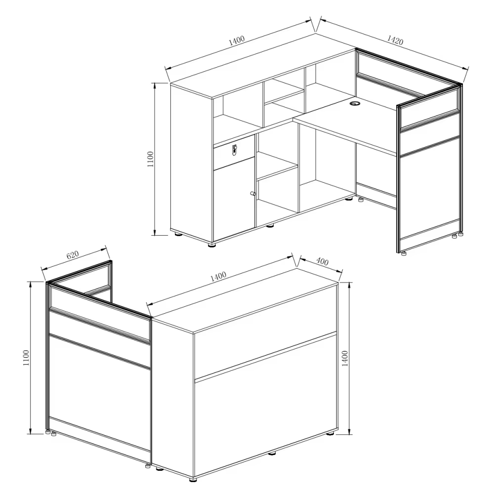 Wooden Office Desk Partition Wholesale Simple — image 2