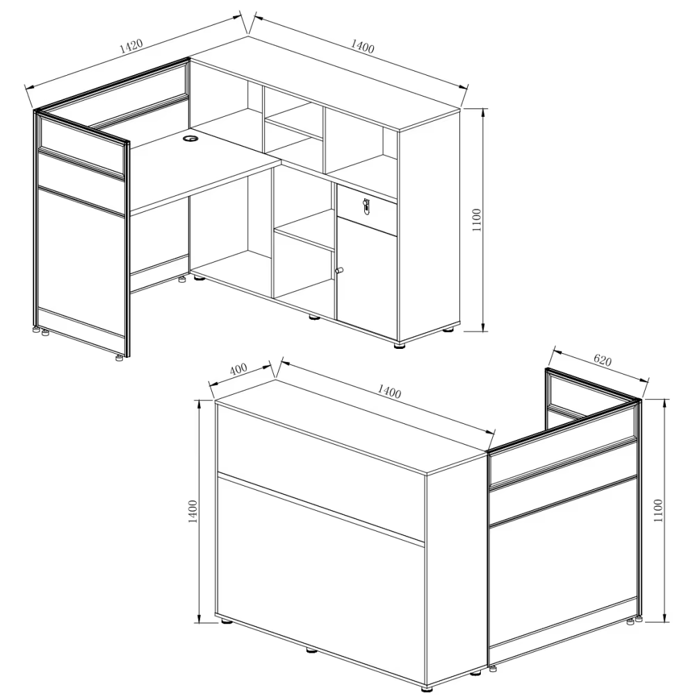 Wooden Office Desk Partition Wholesale Simple — image 3