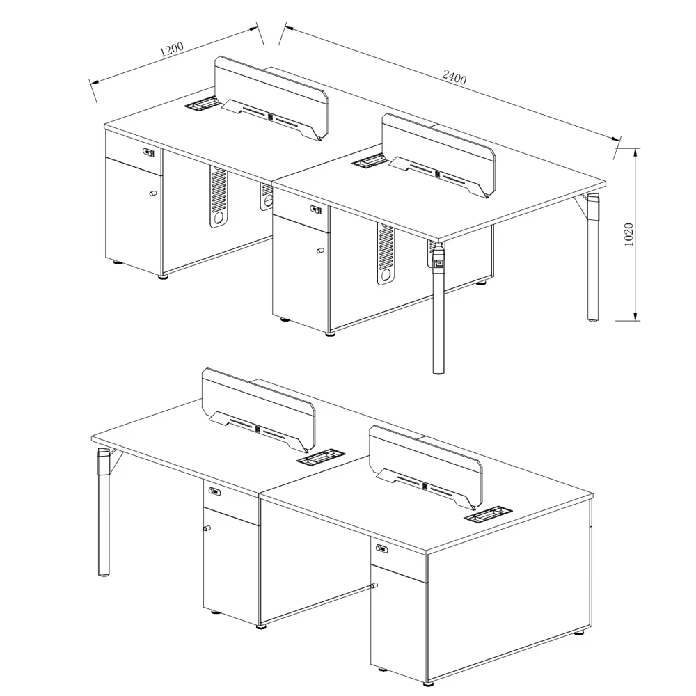 Partitions Staff Working Furniture Modular 4 — image 3