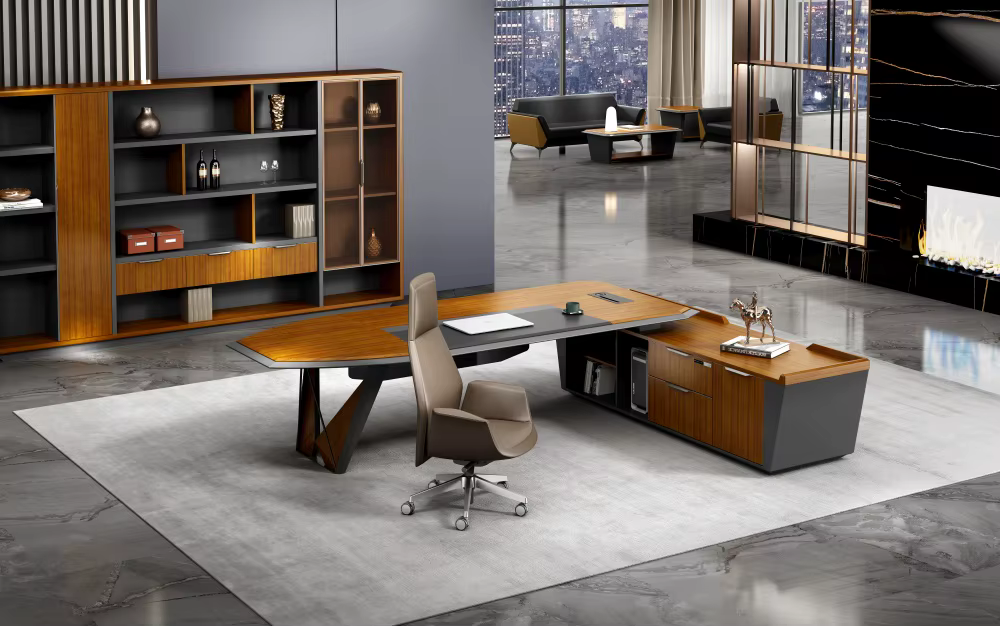 2 Glass Doors Low Cabinet Wood — image 4