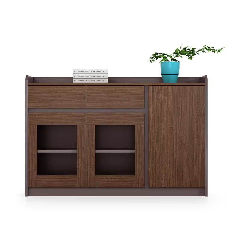 Small Wood Desk Office Filing Cabinet — image 2