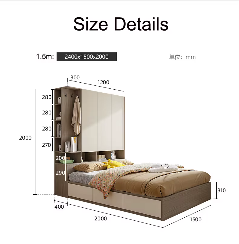Furniture Multifunctional Full Bed Frame Queen — image 6