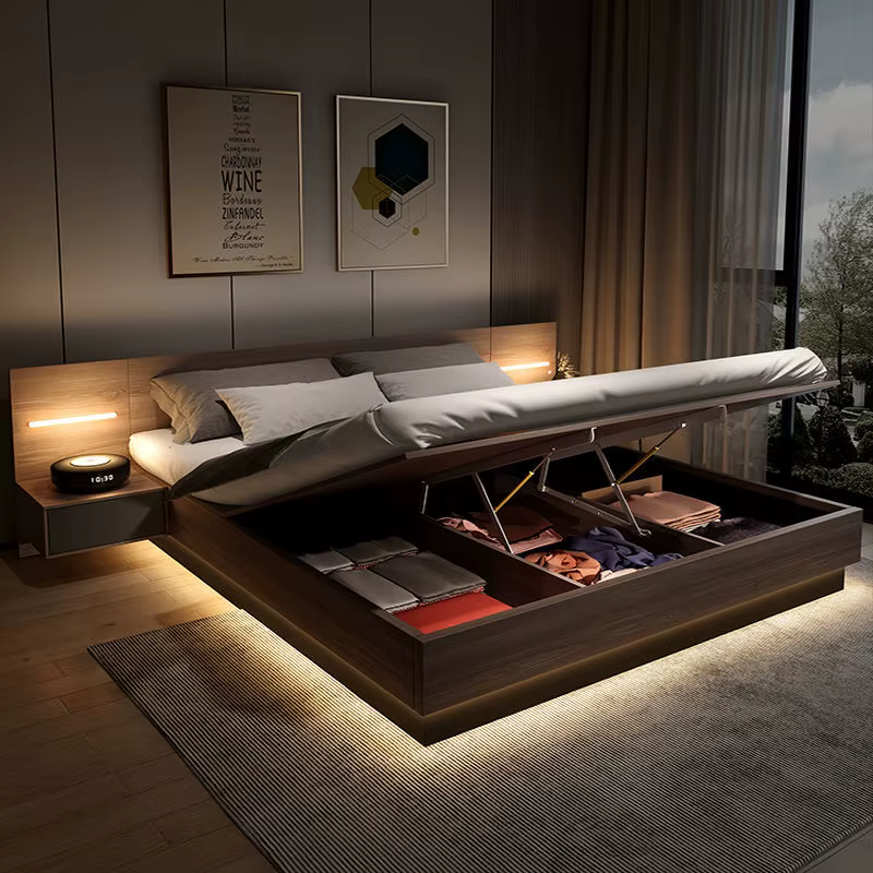 Save Space Bedroom Multifunction Storage Wooden — image 2