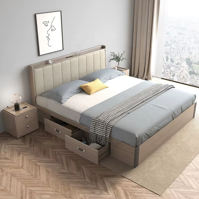 Low Platform Wooden Queen Family Bed — image 3