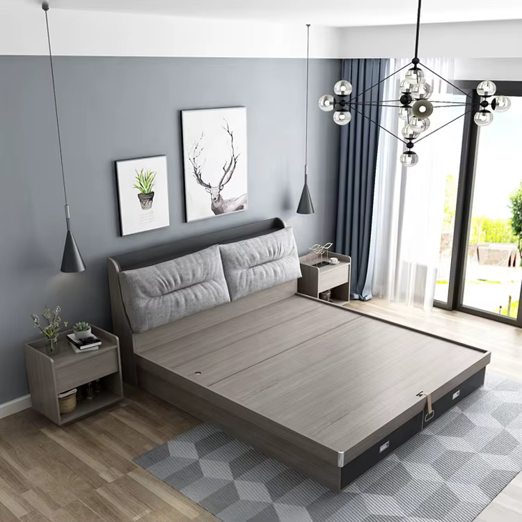 Foshan Furniture Wooden Bed Frame With — image 4