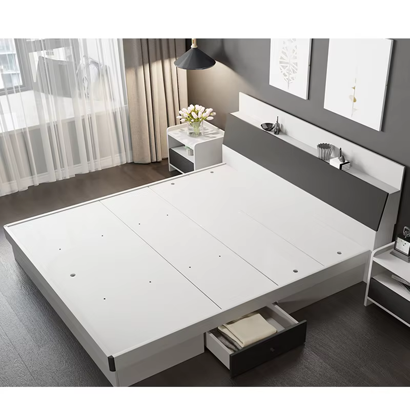 Small Stylish White Loft Wooden King — image 2