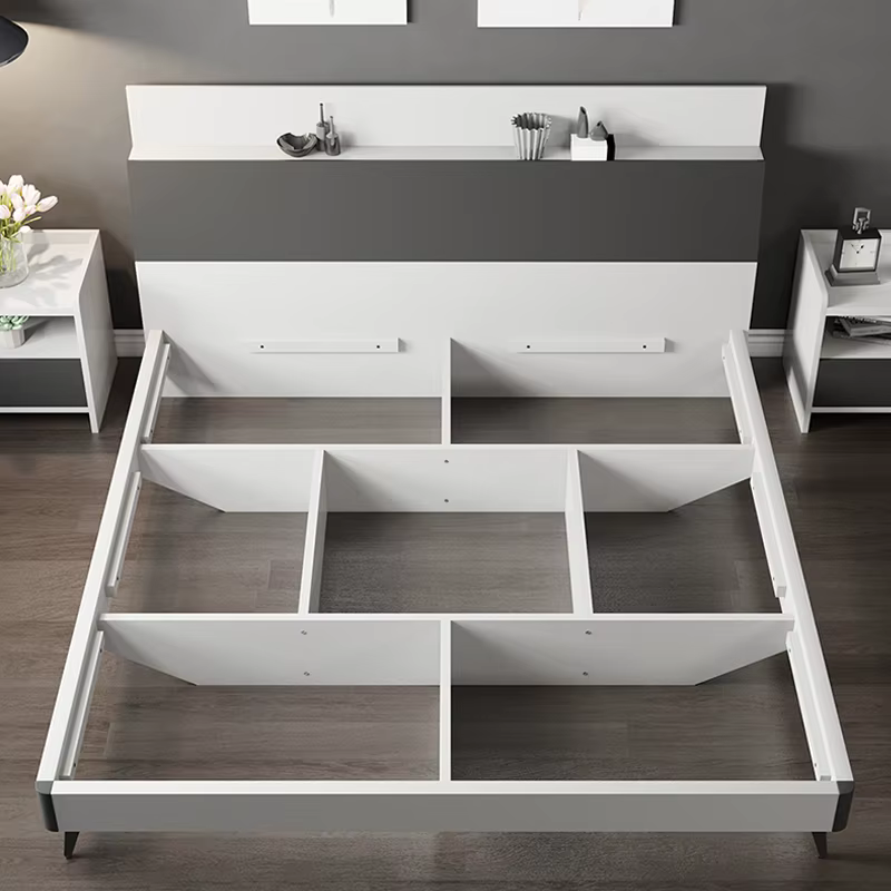 Small Stylish White Loft Wooden King — image 3