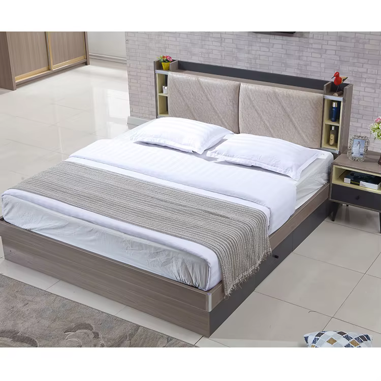 Competitive Price MDF Wood Double Bed — image 2