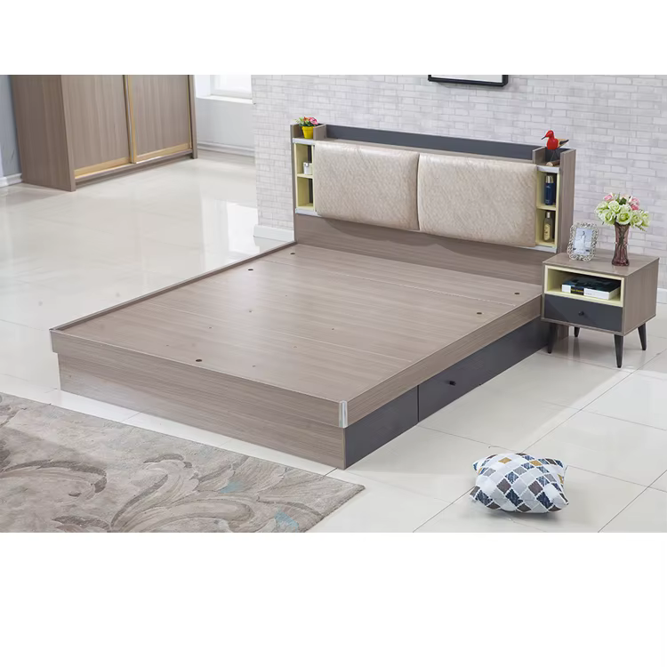 Competitive Price MDF Wood Double Bed — image 4