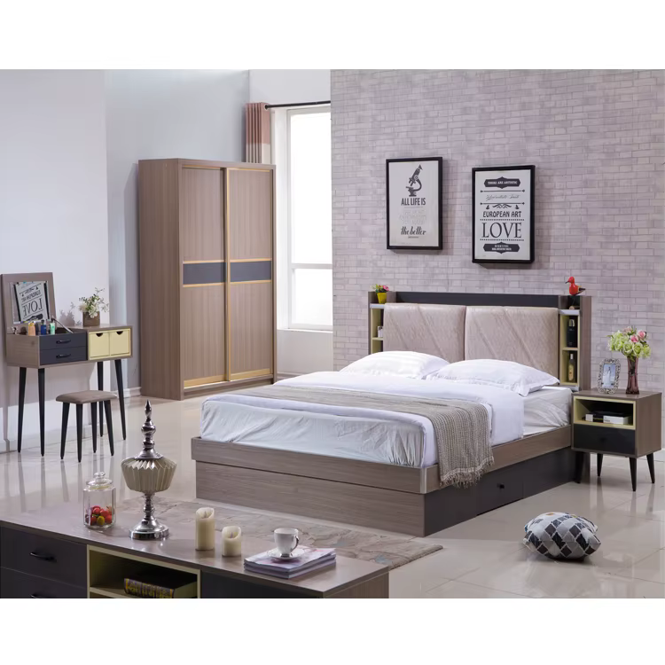 Competitive Price MDF Wood Double Bed — image 6