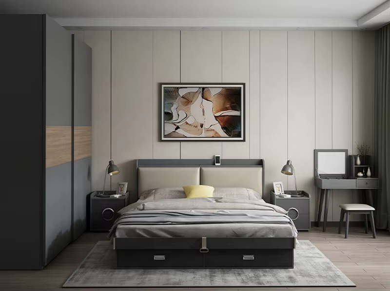 Modern Bed Room Furniture Platform King — image 3