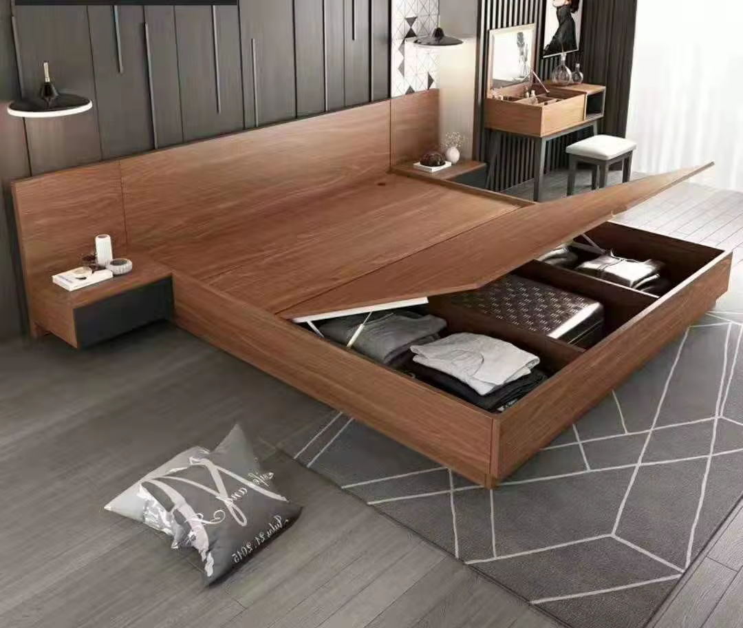 Modern King Size Platform Bed With — image 2