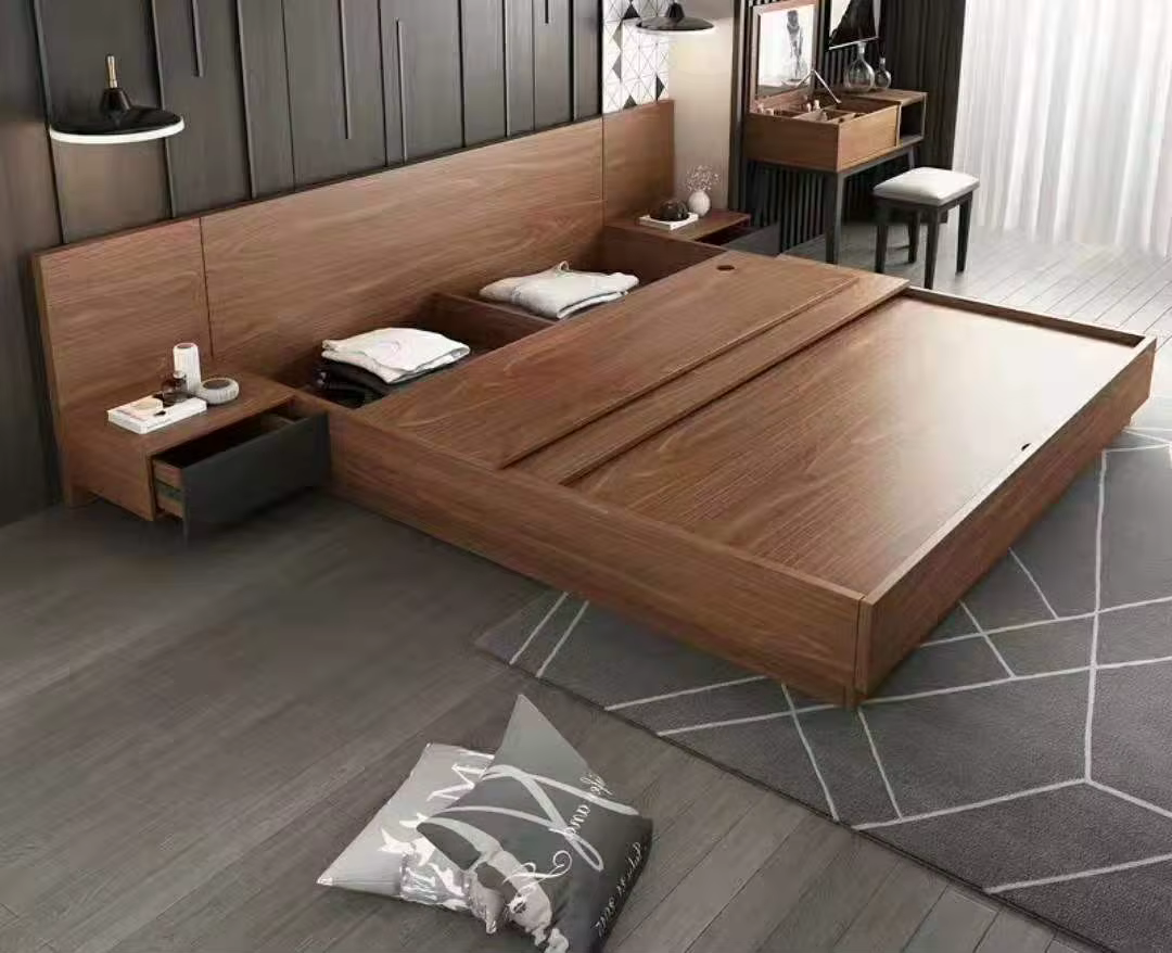Modern King Size Platform Bed With — image 3