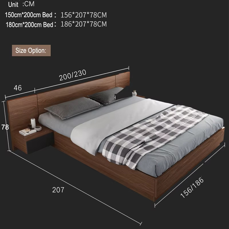 Modern King Size Platform Bed With — image 6