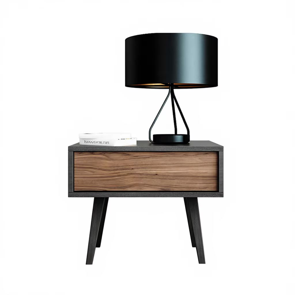 Wooden Modern Bedroom Nightstand With Storage — image 4