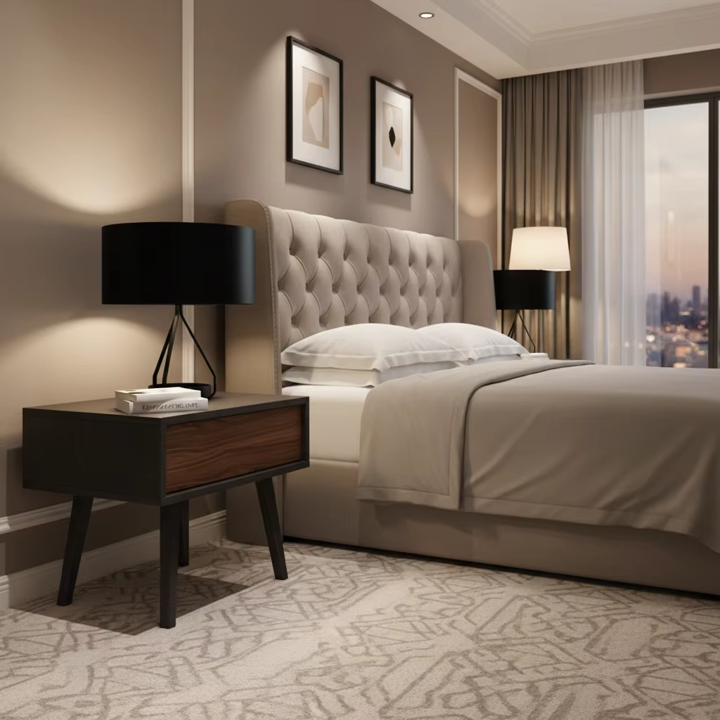 Wooden Modern Bedroom Nightstand With Storage — image 5