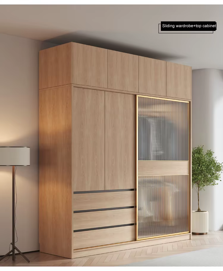 Closet Tempered Glass Wooden Modern Latest — image 2