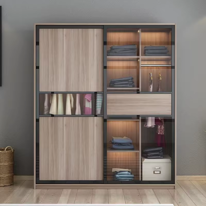 Armoire Glass Wooden 3 Doors European — image 2