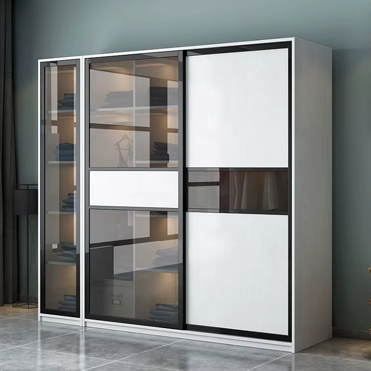 Fiberglass Cabinet Sliding Bedroom Furniture Clothes — image 5
