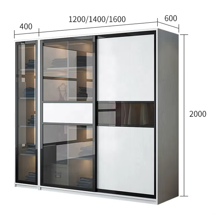 Fiberglass Cabinet Sliding Bedroom Furniture Clothes — image 6