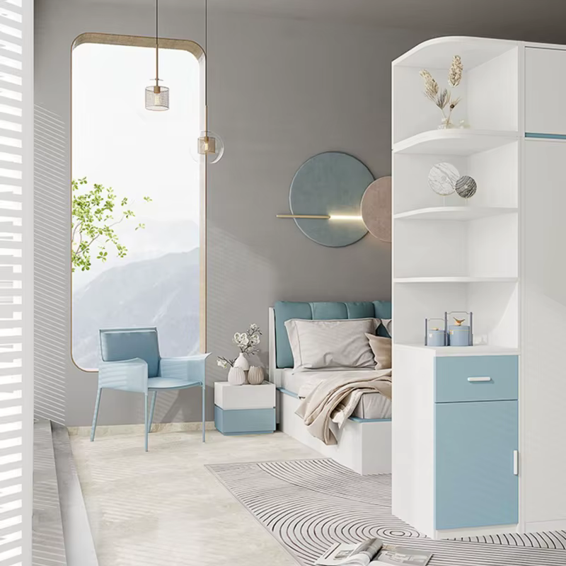 Room Bedroom Set Cabinets Modern Wooden — image 4