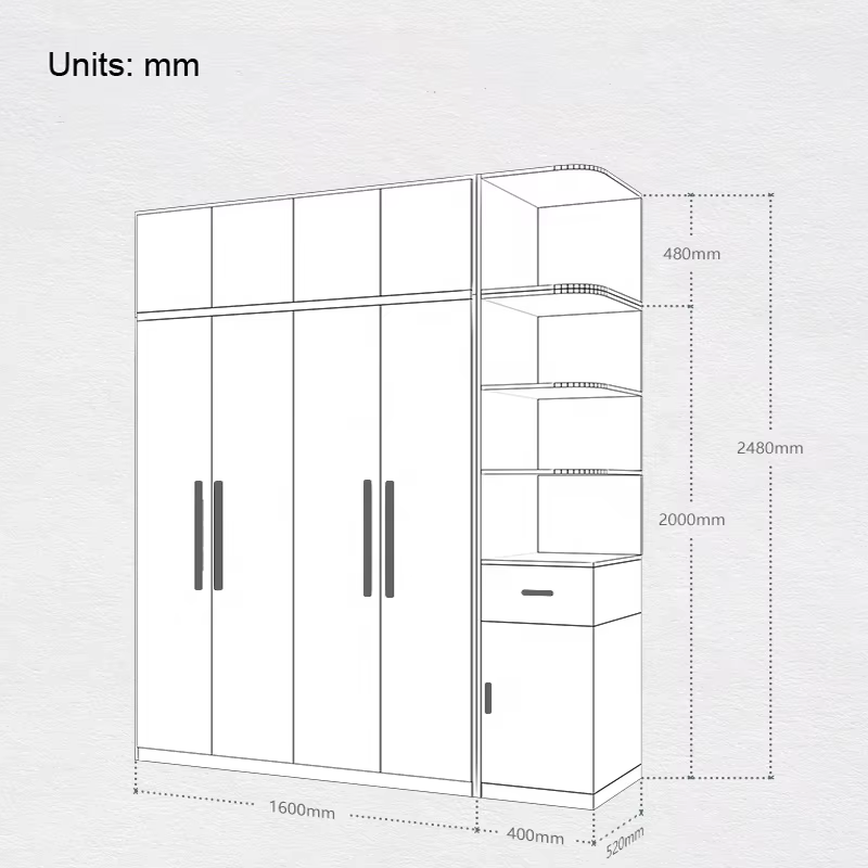 Room Bedroom Set Cabinets Modern Wooden — image 6