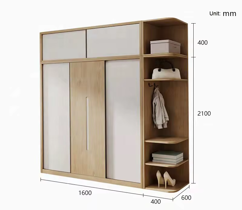 Wooden Sliding Door Melamine Walkin Armoire — image 4