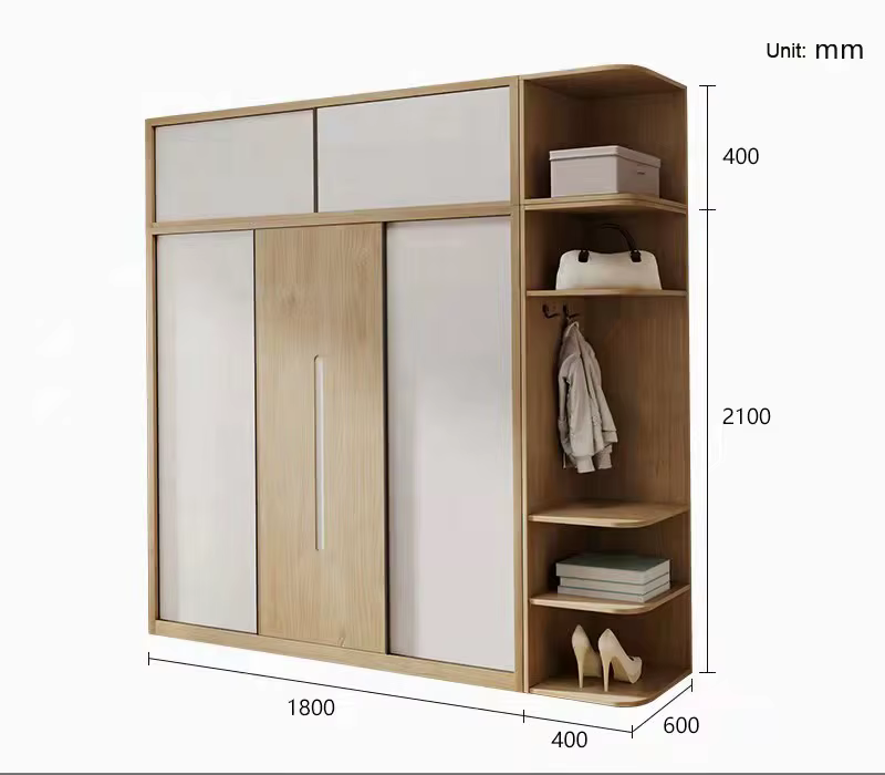 Wooden Sliding Door Melamine Walkin Armoire — image 5