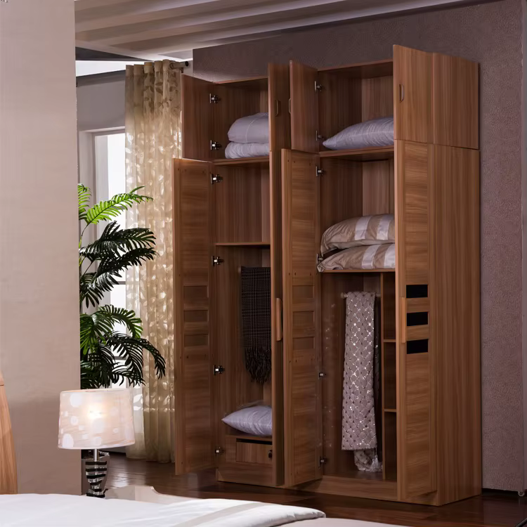 4 Door Customized Wardrobe MDF Closet — image 4