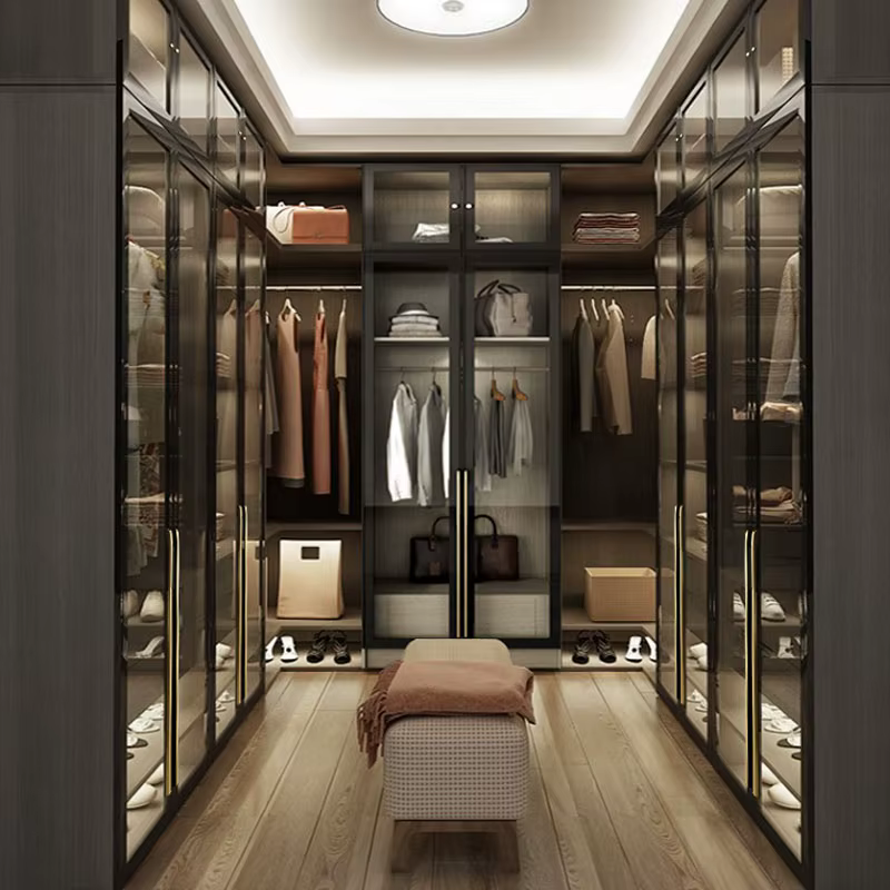 Modern Home Glass Walking Closet Doors — image 2