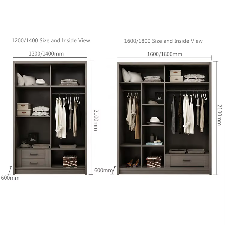 Double Color Bedroom Fitted Wooden Detachable — image 3