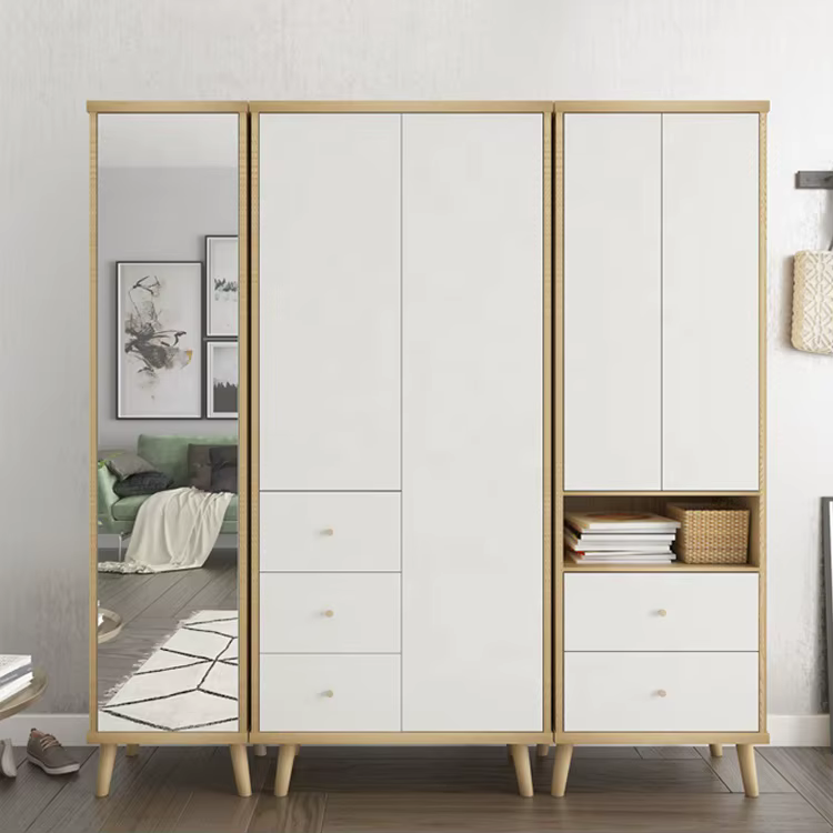 Single Door Wooden Mirror Wardrobe Bedroom — image 6