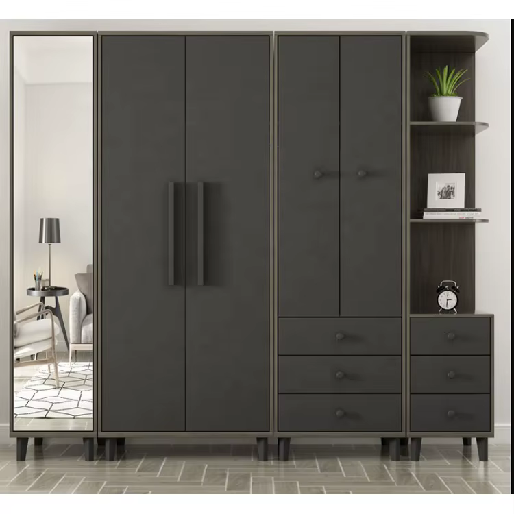 Wooden Modern Wardrobe Bedroom Simple Wardrobe — image 4