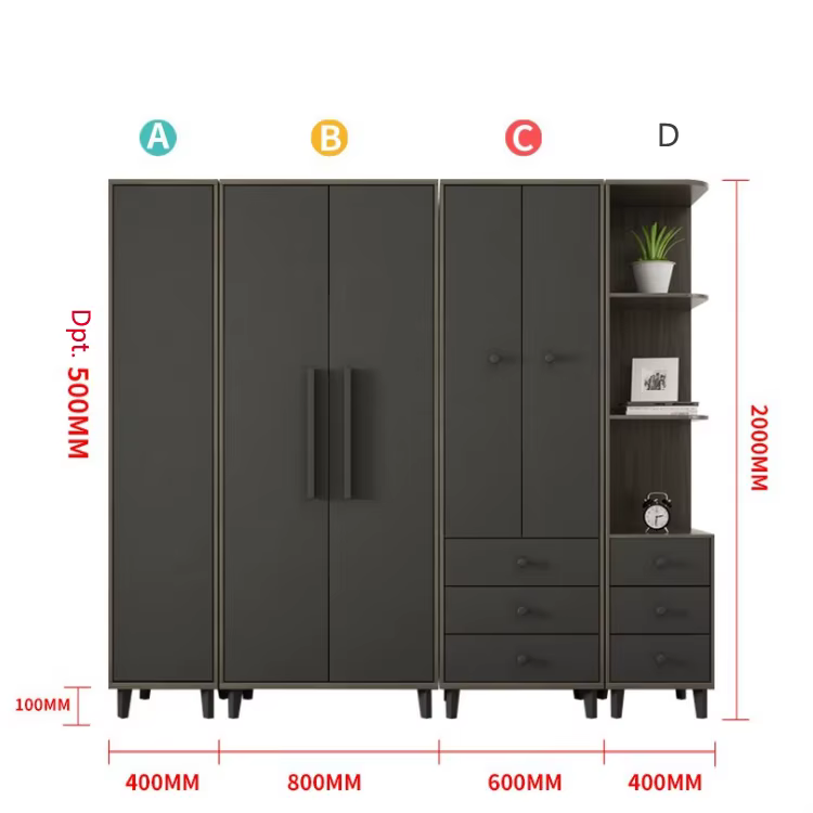 Wardrobe In 3 Colour Designs Cabinet — image 4