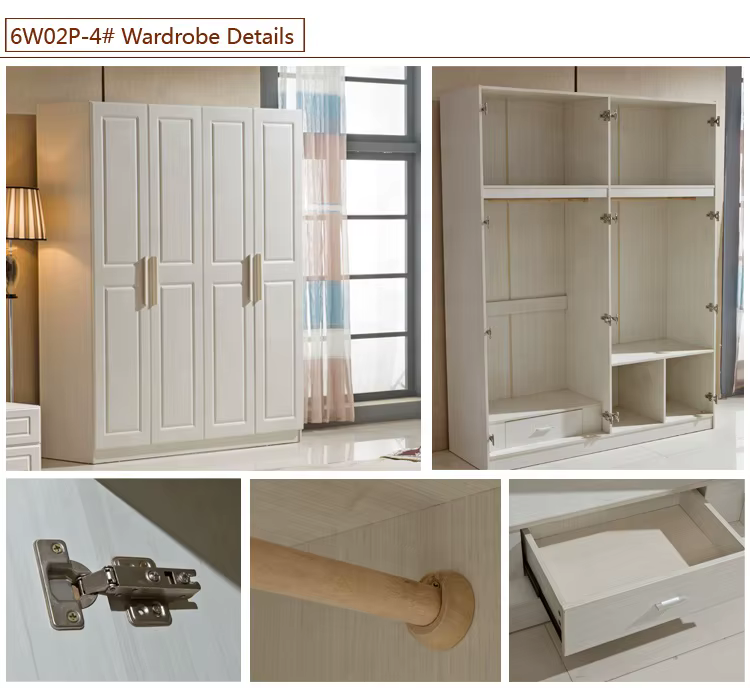 Four Door Girls Wardrobe Closet White — image 4