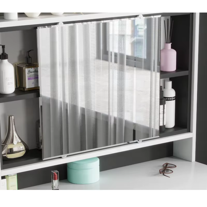 Modern Wooden Bedroom Mirror Side White — image 4