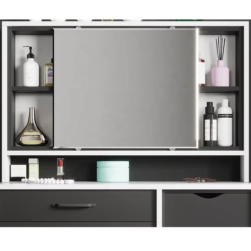 Modern Wooden Bedroom Mirror Side White — image 5