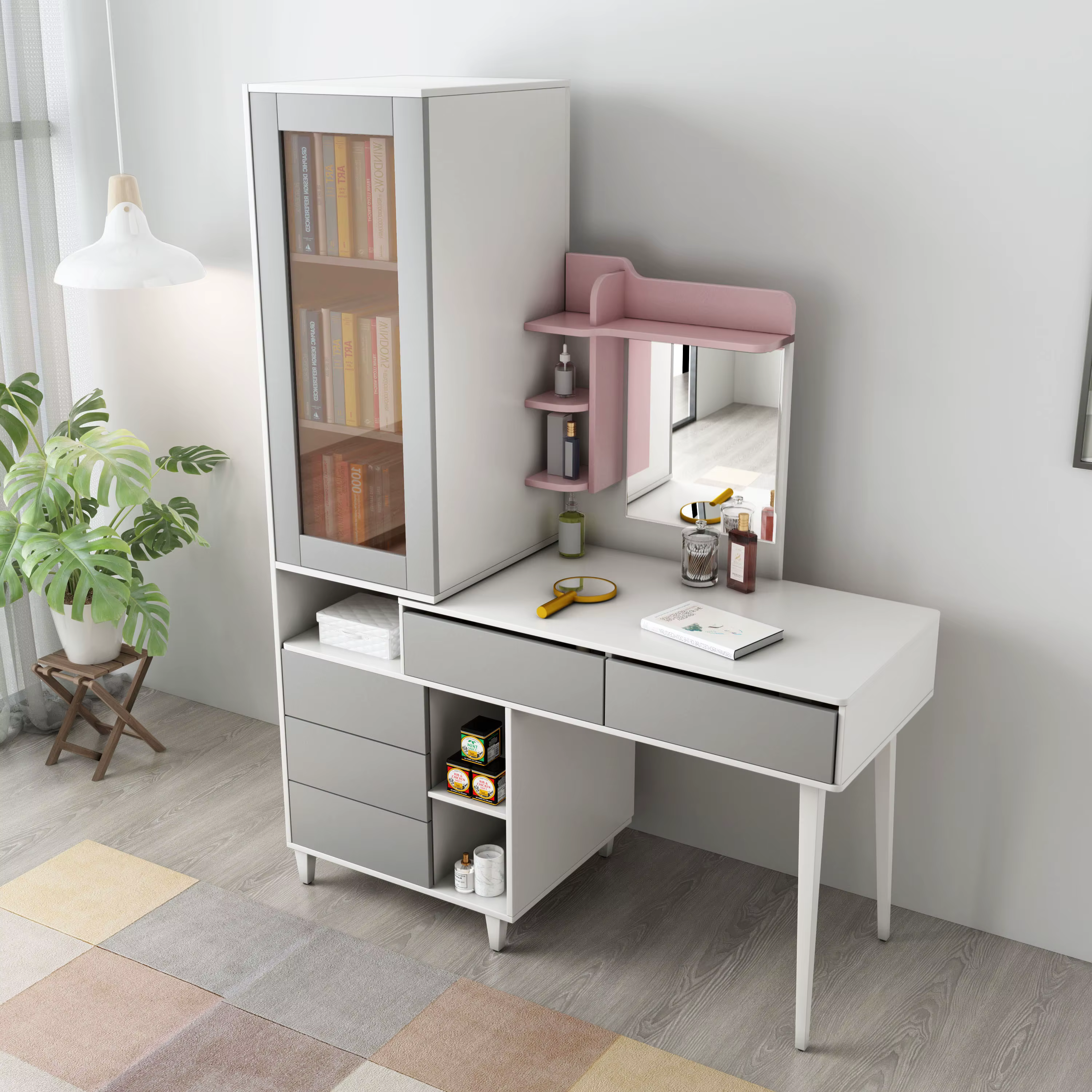 Kids Storage Makeup Vanity Mirror Dresser — image 2